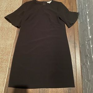 Ann Taylor loft size 2 classic black dress with slight ruffle sleeve